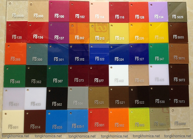 Bảng mã màu mica